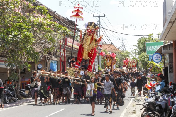 Combustion ceremony (Ngaben), preparation at the cremation site, Ubud, Bali, Indonesia