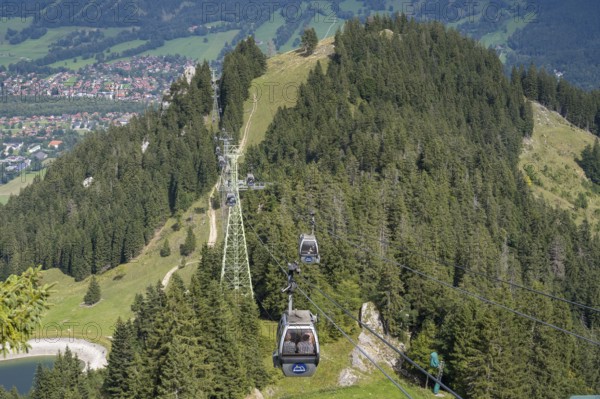 Cable car from Brauneck to Lenggries, cable car, Brauneck, Bavarian Prealps, Isarwinkel, Lenggries, Upper Bavaria, Bavaria, Germany