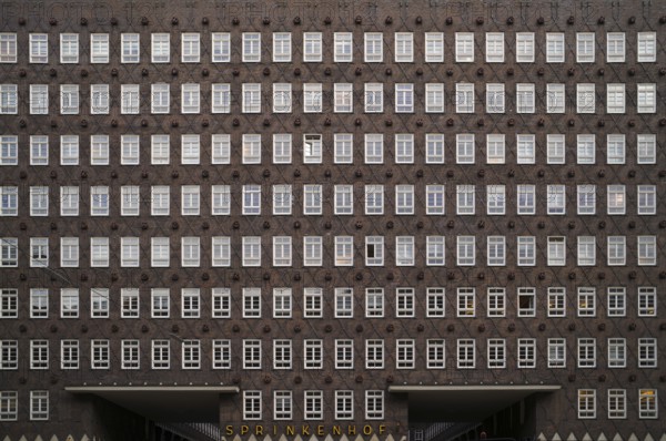 Sprinkenhof, Kontorhaus, façade, brick expressionism, Kontorhausviertel, Free and Hanseatic City of Hamburg, Germany