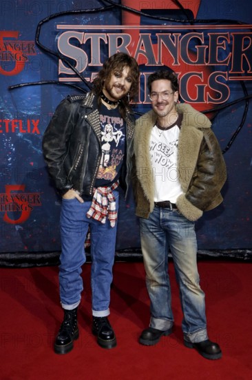 Riccardo Simonetti and Nico Stank at the Stranger Things fan event in Hangar 7 at Tempelhof Airport in Berlin on 18.11.2025