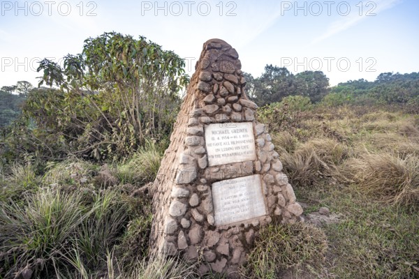 Gedbkstein to Bernhard and Michael Grzimek on the edge of the Ngorongoro Crater, Ngorongoro Conservation Area, Tanzania