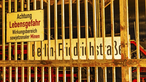 Replica of the former border crossing in Berlin Friedrichstraße, Eisenbahnmuseum, Augsburg railway park, administrative district of Swabia, Bavaria, Germany