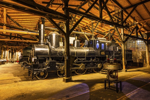 Legendary Austrian Southern Railway No. 415, pulled the court train of Empress Elisabeth, Sissi, Eisenbahnmuseum, Augsburg railway park, administrative district of Swabia, Bavaria, Germany