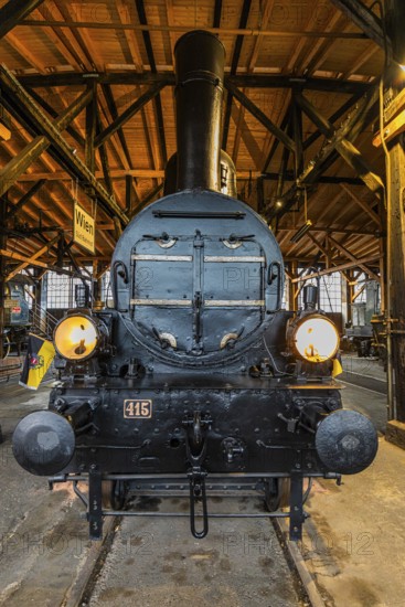 Legendary Austrian Southern Railway No. 415, pulled the court train of Empress Elisabeth, Sissi, Eisenbahnmuseum, Augsburg railway park, administrative district of Swabia, Bavaria, Germany