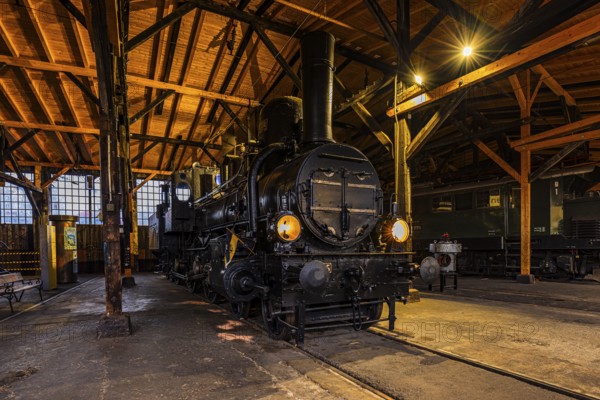 Legendary Austrian Southern Railway No. 415, pulled the court train of Empress Elisabeth, Sissi, Eisenbahnmuseum, Augsburg railway park, administrative district of Swabia, Bavaria, Germany