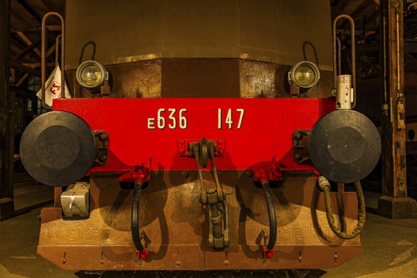 Legendary Italian locomotive E 636, Eisenbahnmuseum, Augsburg railway park, administrative district of Swabia, Bavaria, Germany