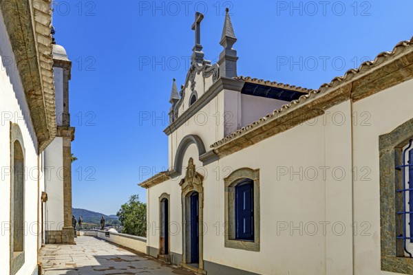 Baroque church of Bom Jesus de Matosinhos with its typical architecture in Congonhas, Congonhas, Minas Gerais, Brazil