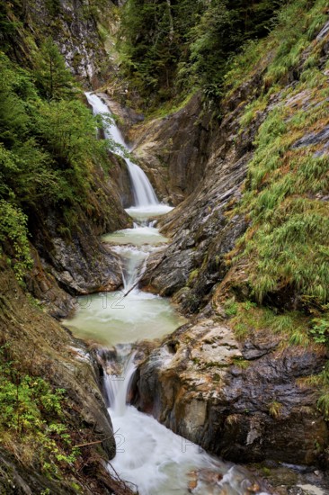 Waterfall in the Durnand Gorge, Les Valettes, Canton of Valais, Switzerland