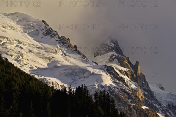 Glacier on the Mont-Blanc massif, Chamonix-Mont-Blanc, Haute-Savoie, France