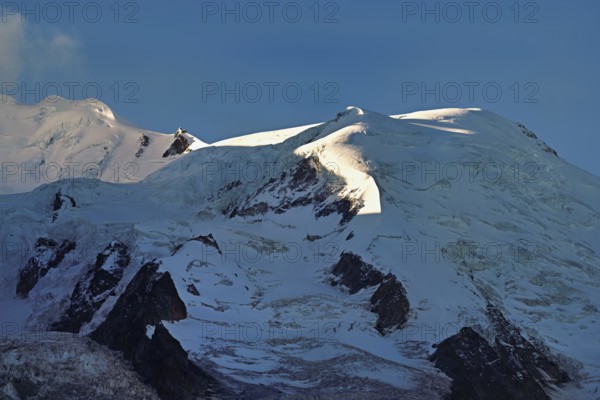 Snow-capped Dome du Goûter, Chamonix-Mont-Blanc, Haute-Savoie, France