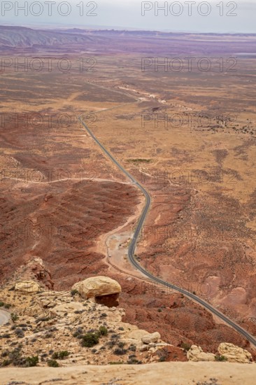 Mexican Hat, Utah - Utah Highway 261 below where the Moki Dugway unpaved road descends from Cedar Mesa