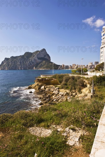 La Fossa-Levante Beach, Penon de Ifach landmark, Calpe Valencia, Costa Blanca, Spain