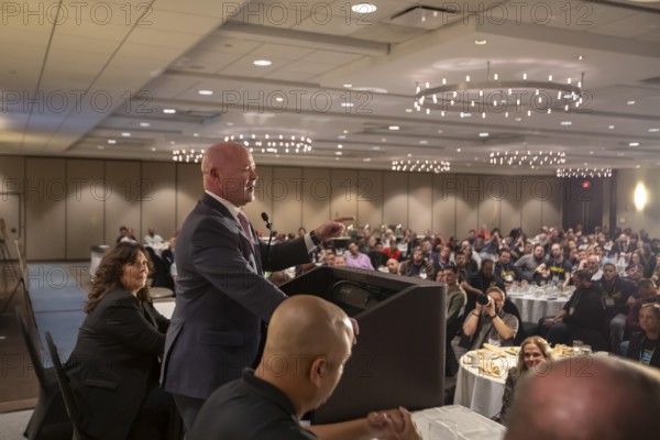Chicago, Illinois - Teamsters President Sean O'Brien speaks at the 50th anniversary convention of the Teamsters reform group, Teamsters for a Democratic Union (TDU)