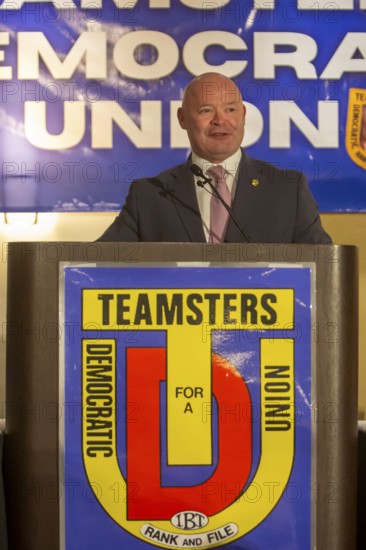 Chicago, Illinois - Teamsters President Sean O'Brien speaks at the 50th anniversary convention of the Teamsters reform group, Teamsters for a Democratic Union (TDU)