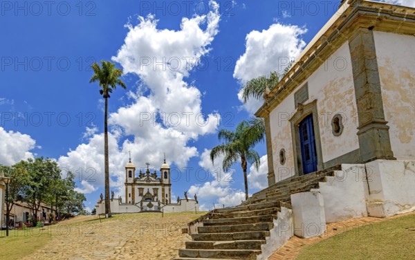Famous Sanctuary of Bom Jesus de Matosinhos with sculptures by Aleijadinho in the city of Congonhas in Minas Gerais