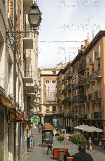 Historic buildings in city centre street, Calle Ramón y Cajal, Teruel, Aragon, Spain