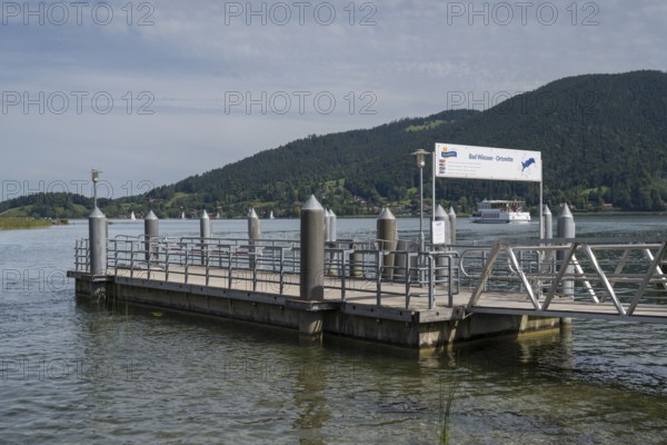 Bootsanlegesteg, Bad Wiessee, Tegernsee, Upper Bavaria, Bavaria, Germany