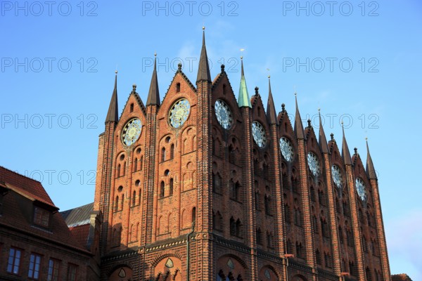 Town hall in the urban area of Altstadt, Stralsund, Hanseatic City of Stralsund, Vorpommern-Rügen district, Mecklenburg-Western Pomerania, Germany
