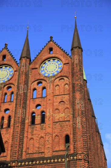 Town hall in the urban area of Altstadt, Stralsund, Hanseatic City of Stralsund, Vorpommern-Rügen district, Mecklenburg-Western Pomerania, Germany