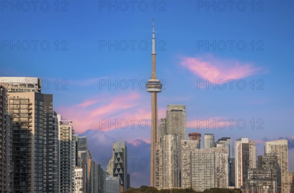 Scenic Toronto financial district skyline in the city downtown