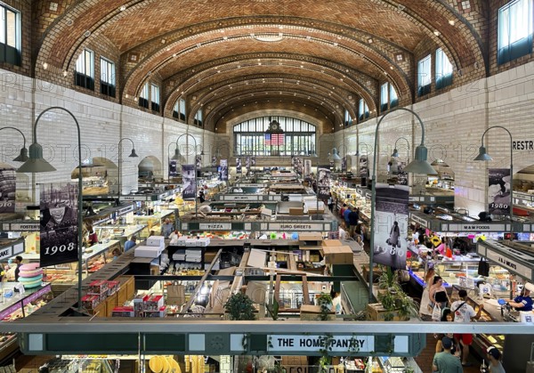 Cleveland, Ohio, USA, October 25, 2025: Cleveland busy landmark Westend West side market