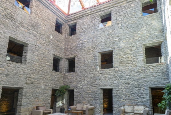 Interior El Monasterio de Boltaña, former monastery now hotel and spa, Boltana, Huesca province, Aragon, Spain