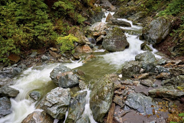 Diosaz mountain river in the gorge, Gorges de la Diosaz, Les Houches, Chamonix-Mont-Blanc, Haute-Savoie, France