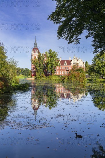 New Muskau Castle, Muskauer Park, UNESCO World Heritage Site, Bad Muskau, Upper Lusatia, Saxony, Germany
