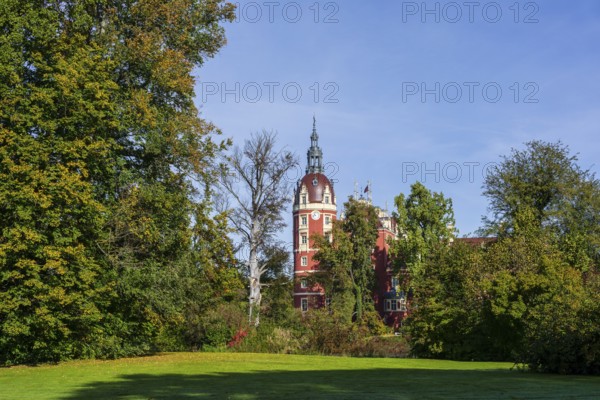 Muskau Castle, Muskauer Park, UNESCO World Heritage Site, Bad Muskau, Upper Lusatia, Saxony, Germany