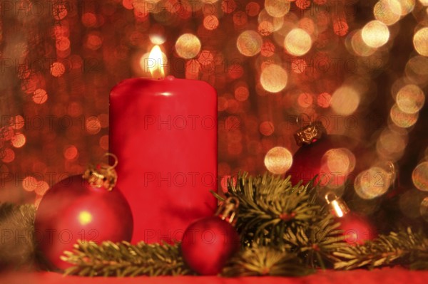 First Advent, Christmas decoration and candlelight, Germany