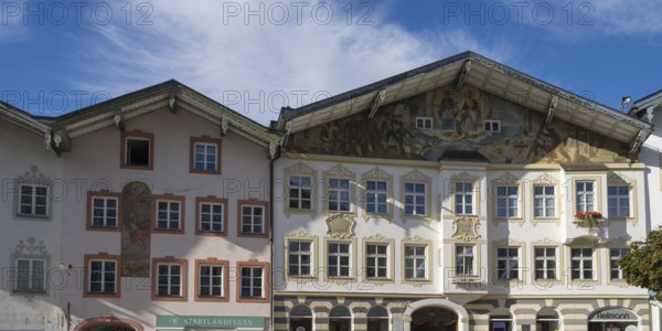 Giebelhäuser in der Marktstraße, Altstadt, Bad Tölz, Upper Bavaria, Bavaria, Germany