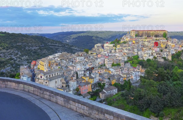 Elevated view of Ragusa Ibla, Ragusa Ibla, Ragusa province, Sicily, Italy