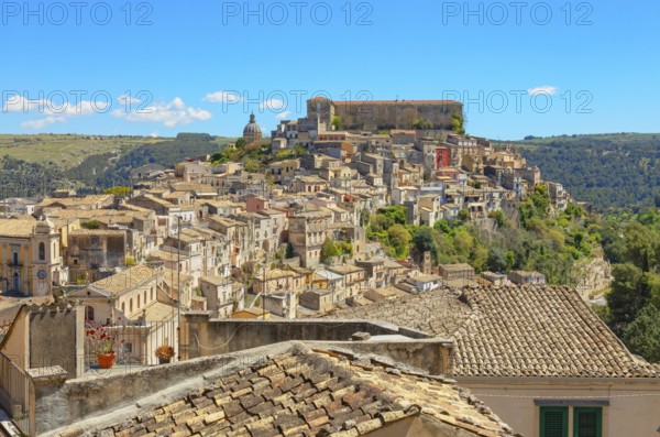 Elevated view of Ragusa Ibla, Ragusa Ibla, Ragusa province, Sicily, Italy