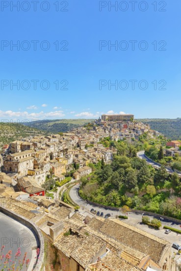 Elevated view of Ragusa Ibla, Ragusa Ibla, Ragusa province, Sicily, Italy