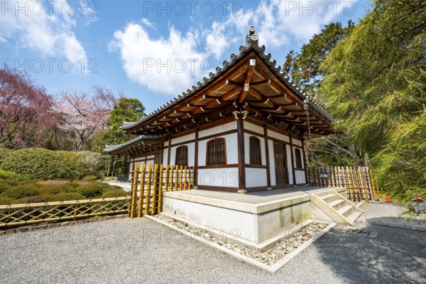 Ryoan-ji temple buildings, Zen Buddhist temple complex, in spring, Kyoto, Japan