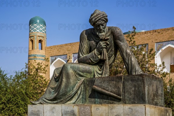 Statue of Al Horezmi, inventor of algebra, Khiva, Uzbekistan