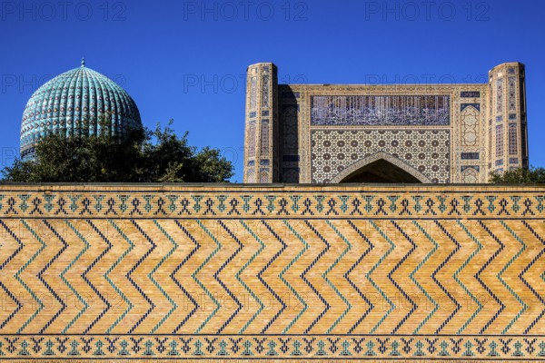 Majolica, Bibi Xanom Mosque, Samarkand, Uzbekistan