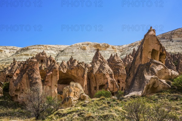 Zelve Valley, fantastic tuff rock formations, Cappadocia, Turkey
