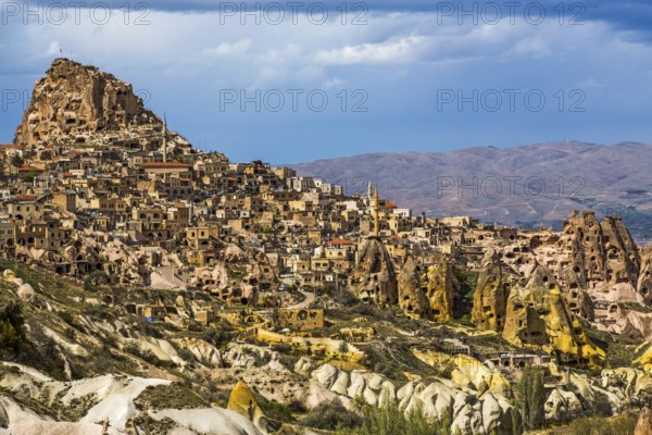Uechisar Castle, fantastic tuff rock formations, Cappadocia, Turkey
