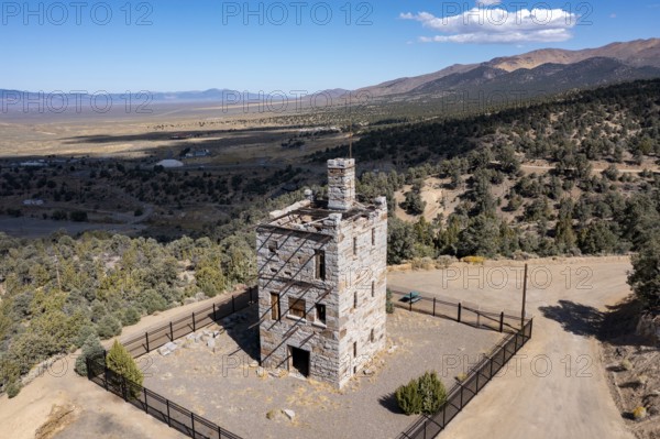 Austin, Nevada - Stokes Castle, built in 1897 by Anson Phelps Stokes, but occupied for only one month. Stokes was involved the silver mining boom in the area and in construction of the Nevada Central Railroad