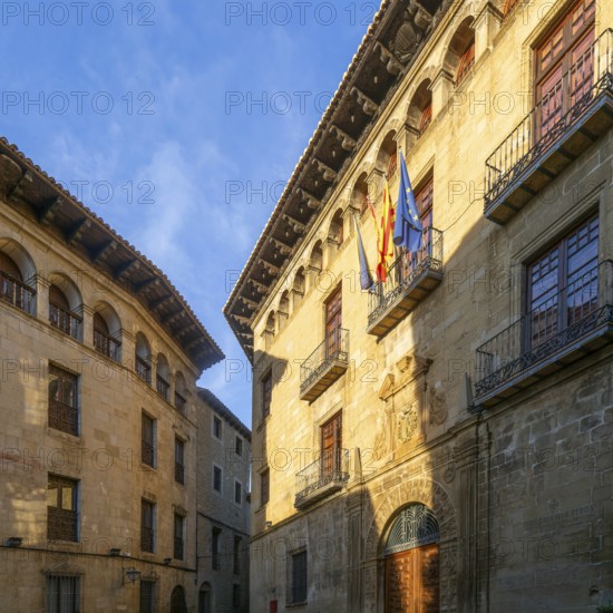 Casa de la Villa town hall Renaissance building, medieval village of Sos del Rey Católico, Cinco Villas, Zaragoza province, Aragon, Spain