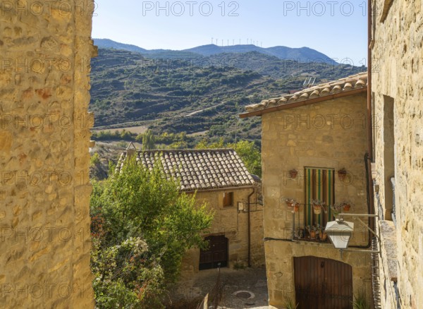Historic buildings in medieval village of Sos del Rey Católico, Cinco Villas district, Zaragoza province, Aragon, Spain