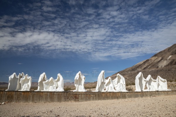 Beatty, Nevada - Art is the attraction in Rhyolite, a town that boomed briefly after gold was discovered in 1904. Albert Szukalski's The Last Supper is one of the main works on display