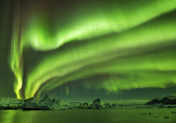 Northern Lights, Aurora Borealis, Glacier Lagoon, Jökulsarlon, Iceland