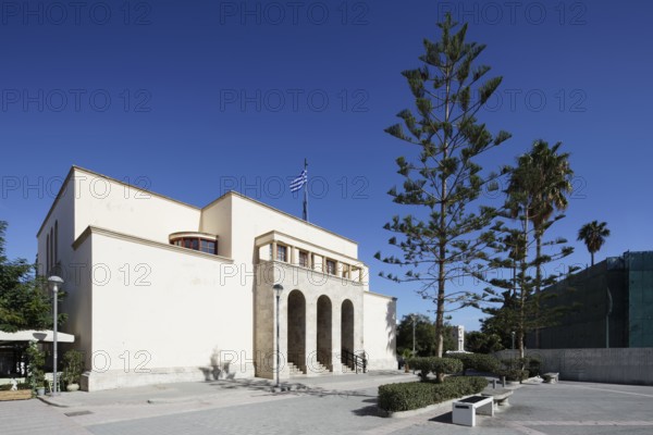 Portal, Archaeological Museum, Archeologikó Musío Ko, built 1923-1943, with finds from ancient to late Roman times, Platia Eleftherias, old town, city of Kos, island of Kos, Dodecanese Islands, Greece