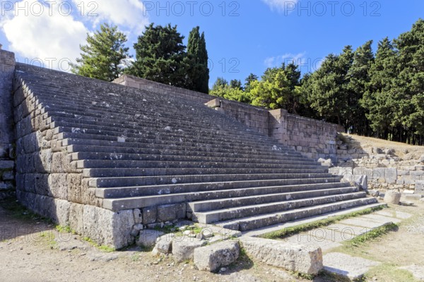 Grand staircase, Asclepieion, Latin Aesculapium, three terraces, place of worship of Asclepios, god of healing art, ancient hospital, archaeological excavation 1902-1904, island of Kos, Dodecanese islands, Greece, eastern Adriatic, Mediterranean