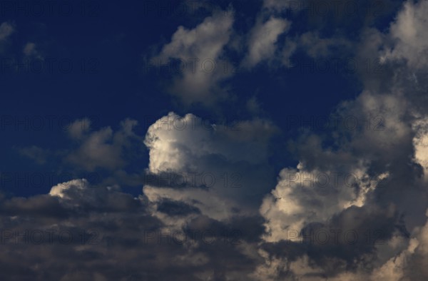 Dramatic cloudy sky with cumulus clouds, Upper Austria, Austria