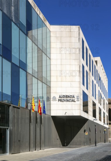 Audiencia Provincial government courts modern building, Zaragoza, Aragon, Spain