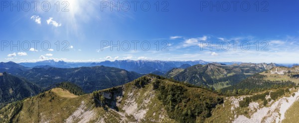 Drone shot, view of Egelseehörndl, Postalm, Osterhorn Group, Salzkammergut, Province of Salzburg, Austria