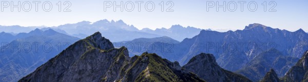 View from Rettenkogel to Bergwerkskogel and Dachstein, Postalm, Osterhorn Group, Salzkammergut, Province of Salzburg, Austria